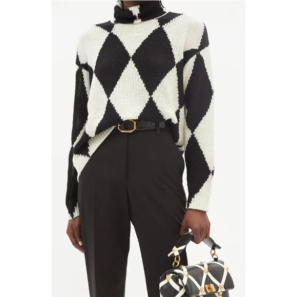 Valentino Sweaters - Valentino Roll-Neck Diamond Wool And Cashmere Sweater size XXS